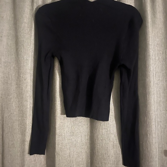 Celebrity Pink Black Ribbed Top - Picture 2 of 3